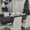36″ Casa Moderna Glass Plate Planter with white Phalaenopsis orchids
