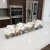 36″ Casa Moderna Glass Plate Planter with white Phalaenopsis orchids