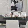 36″ Casa Moderna Glass Plate Planter with white Phalaenopsis orchids