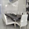 36″ Casa Moderna Glass Plate Planter with white Phalaenopsis orchids